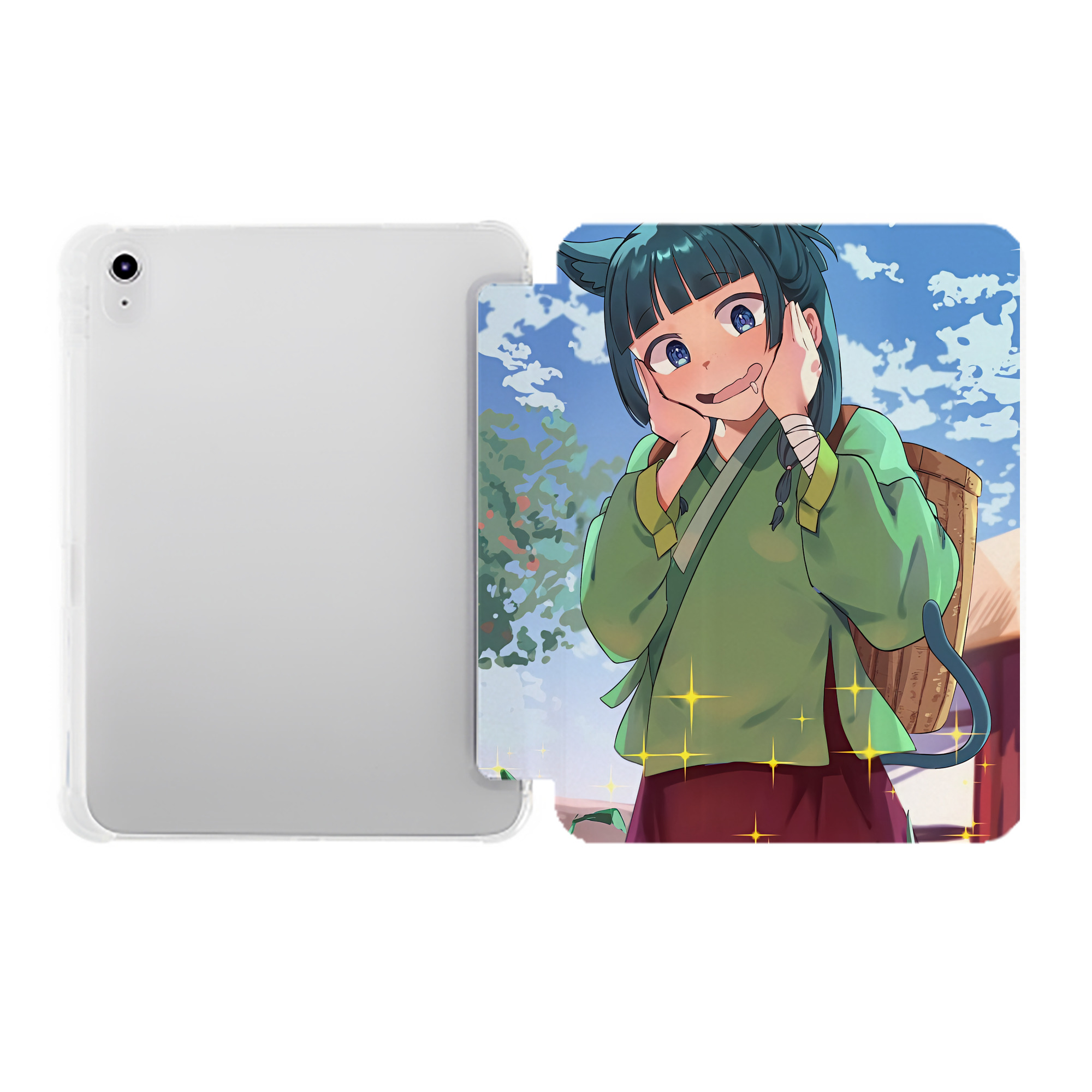 （画像用） 薬屋のひとりごと The Apothecary Diaries IPad ケース ペン収納付き 三つ折りスタンド PUレザー×シリコン 対応機種9.5/10.5/10.9インチ